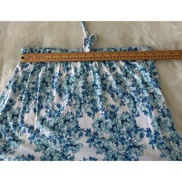 GarnetHill Skirt Large Tiered Botanical Garden Coastal Flowy Feminine Blue White - Picture 8 of 11
